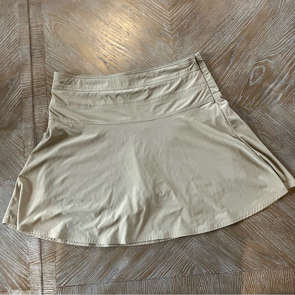 Athleta Classic Everyday Tan Women's Skort / Skirt Adjustable Waist 12